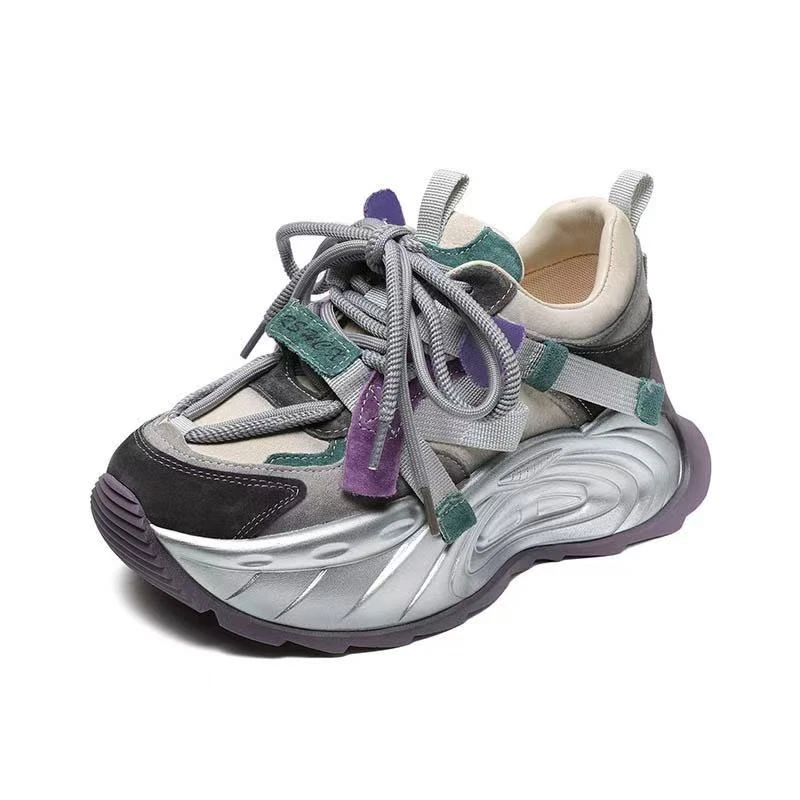 时尚拼色老爹松糕厚底小个子运动鞋882322