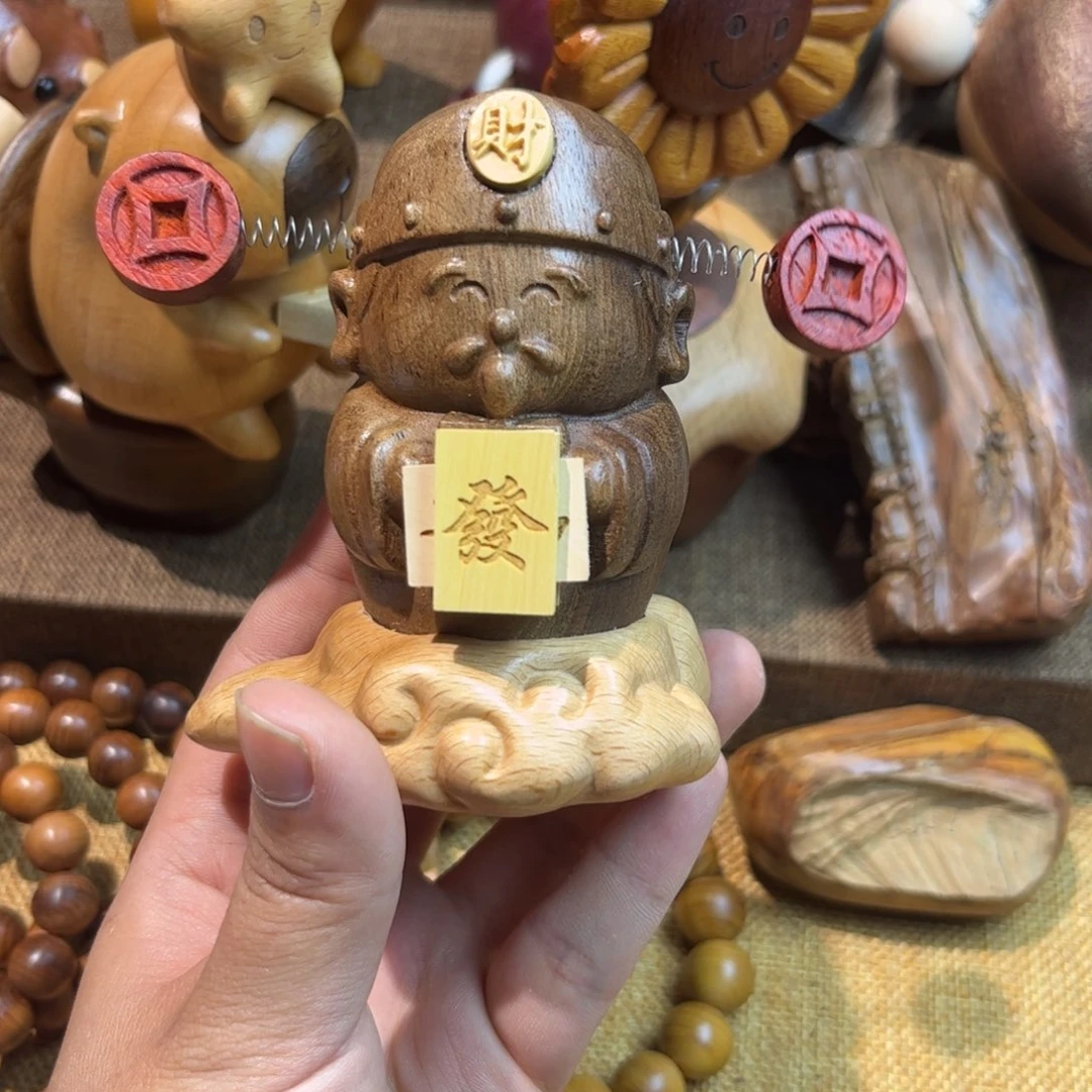 柏木（崖柏）无事牌平*安财神爷