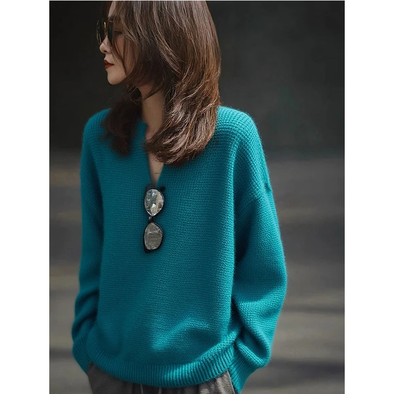 套头上衣高端纯色2025秋冬休闲法式加厚舒适简约通勤长袖打底衫