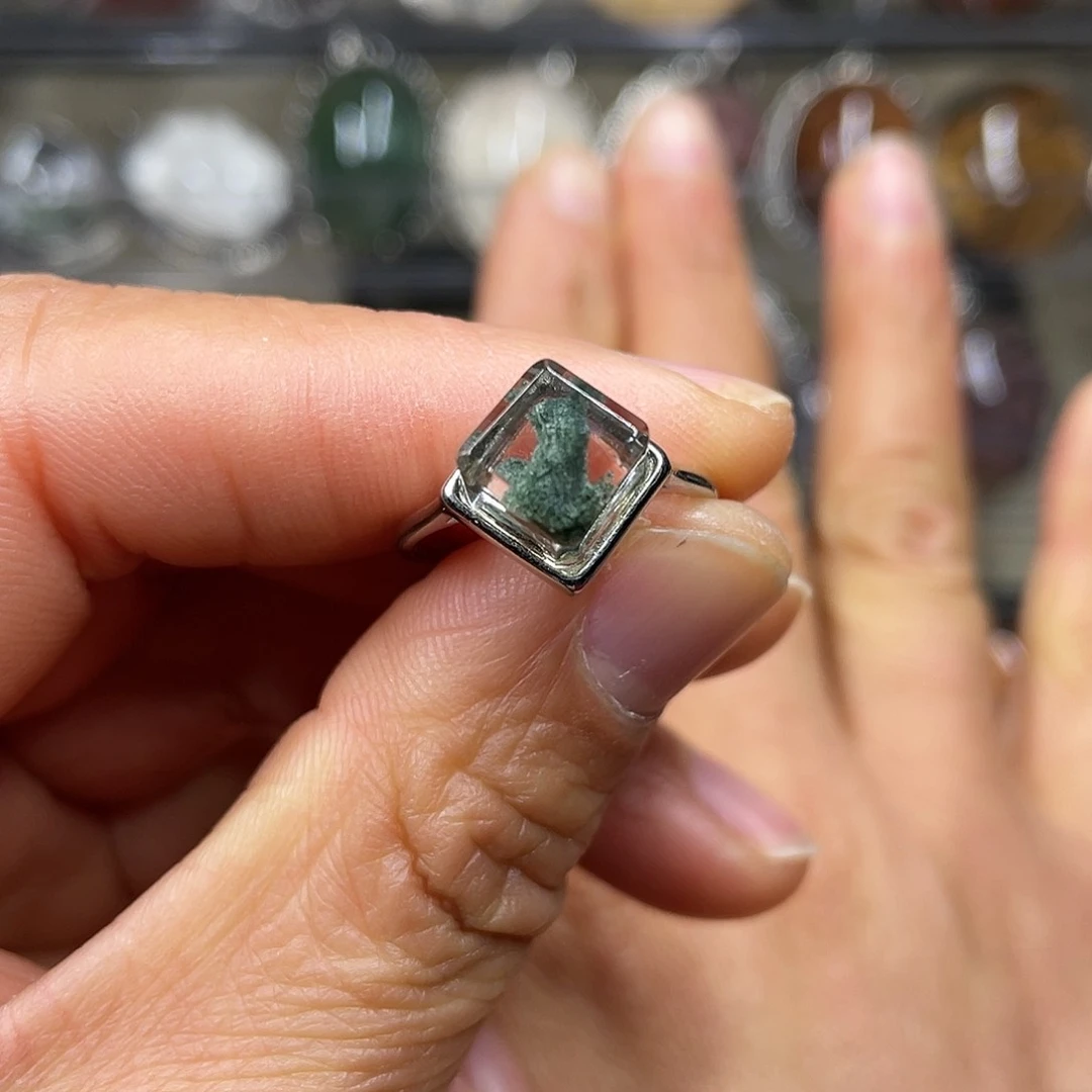 【闪购商品】水晶珠宝半成品银S925镶嵌戒指