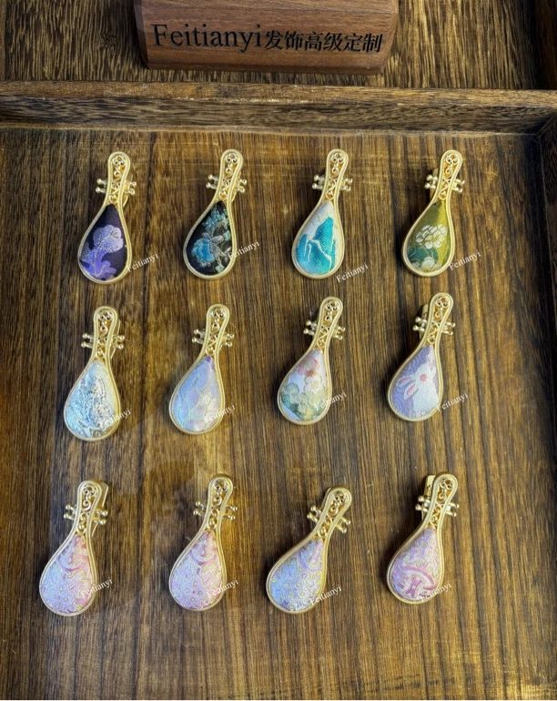 宋锦发夹、新中式发饰No退No换，默认微瑕