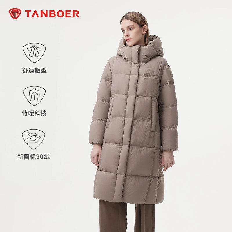 坦博尔2025冬季新款爆款羽绒服长款女款正品过膝加厚宽松羽绒服