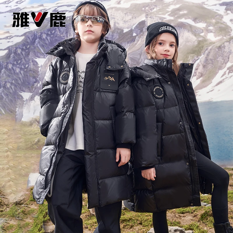 【亲子】雅鹿女童男童加厚长款羽绒服儿童极寒保暖洋气中大童宝宝
