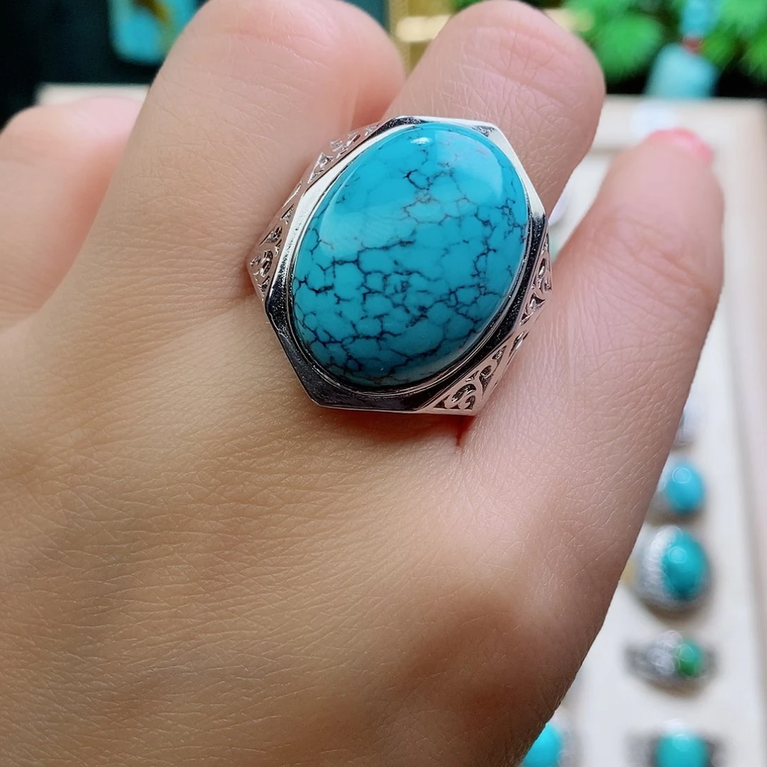 绿松石银S925镶嵌挂件