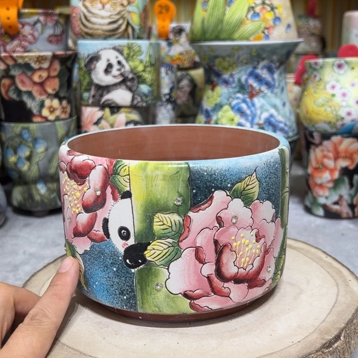 景德镇红陶精品手绘陶瓷