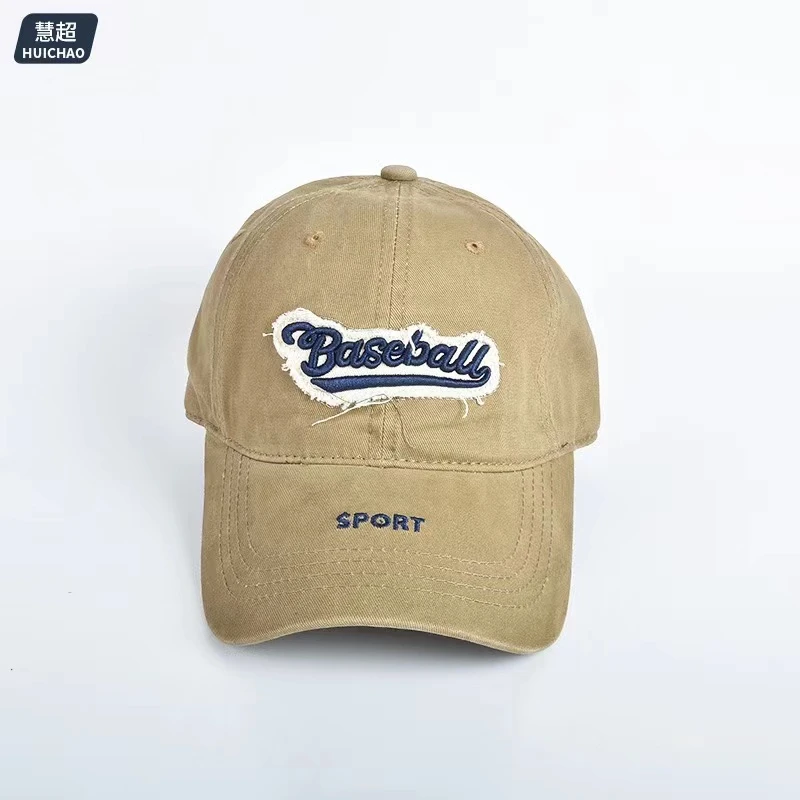 韩版刺绣做旧棒球帽大头围显脸小鸭舌帽那女同款休闲百搭遮阳帽