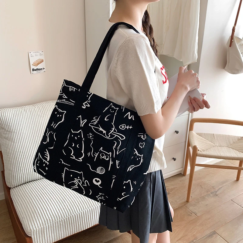 包包女士2025新款帆布包大容量简约托特包学生上课补习袋