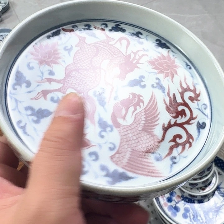 瓷片麒麟追凤大壶乘景德镇