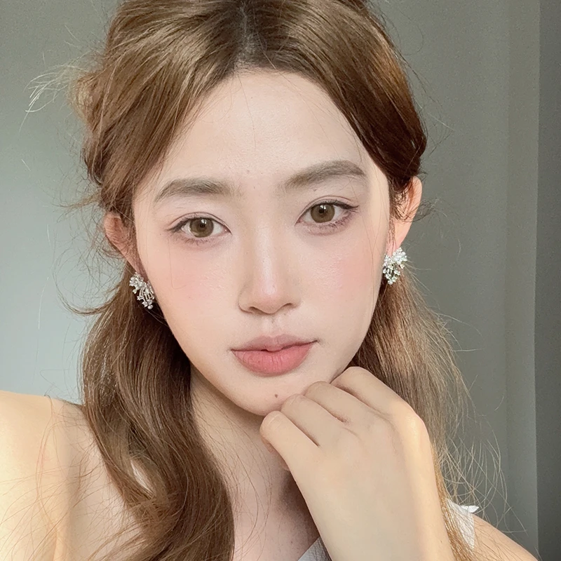 oushipei/欧诗佩 铜合金仿珍珠耳饰 闪钻璀璨珍珠蝴蝶结爱心耳环