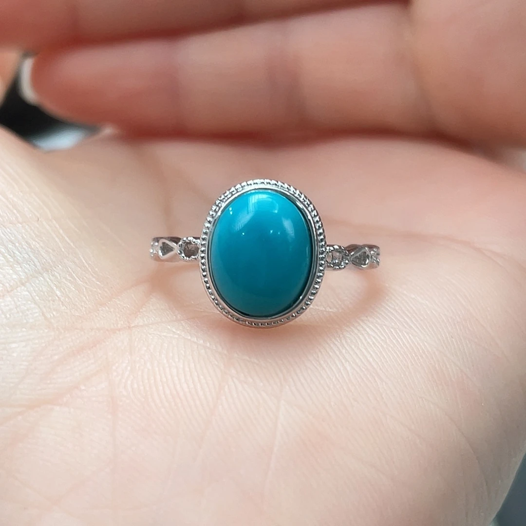 绿松石银S925镶嵌戒指