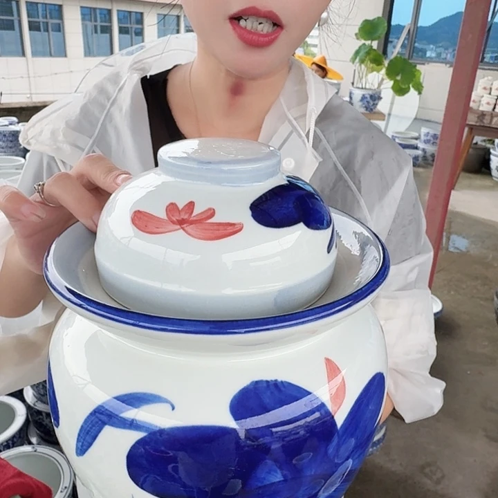 瓷片直径六斤装泡菜坛