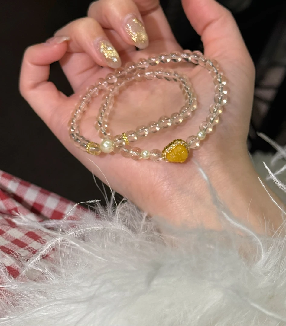 F01《晚风回信》巴西黄水晶蜜蜡佛公925银手串