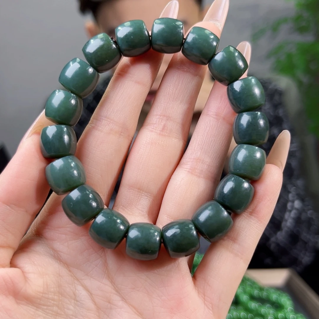 和田玉未镶嵌手链纯天然新疆和田玉且末蓝手串卡12