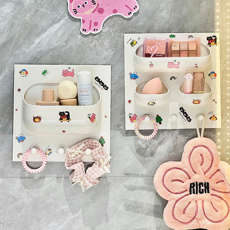 萌趣收纳架收纳盒多功能节约空间免打孔式宿舍学生床下桌壁挂式盒