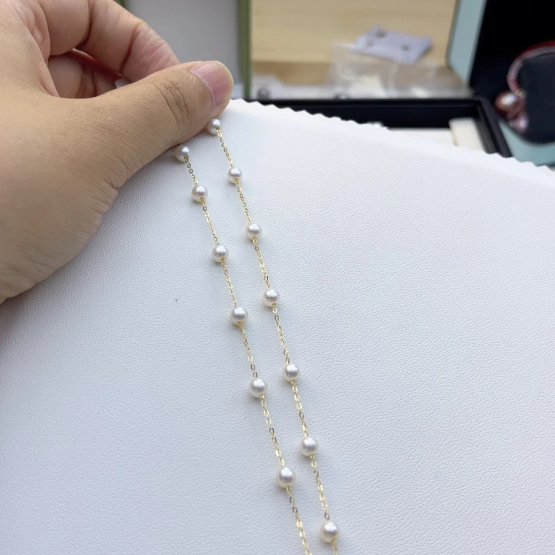 淡水珍珠银S925镶嵌颈饰