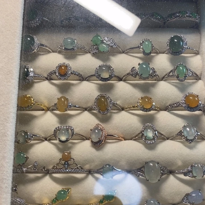 翡翠未镶嵌戒指天然缅甸翡翠A货戒指多样性发一个