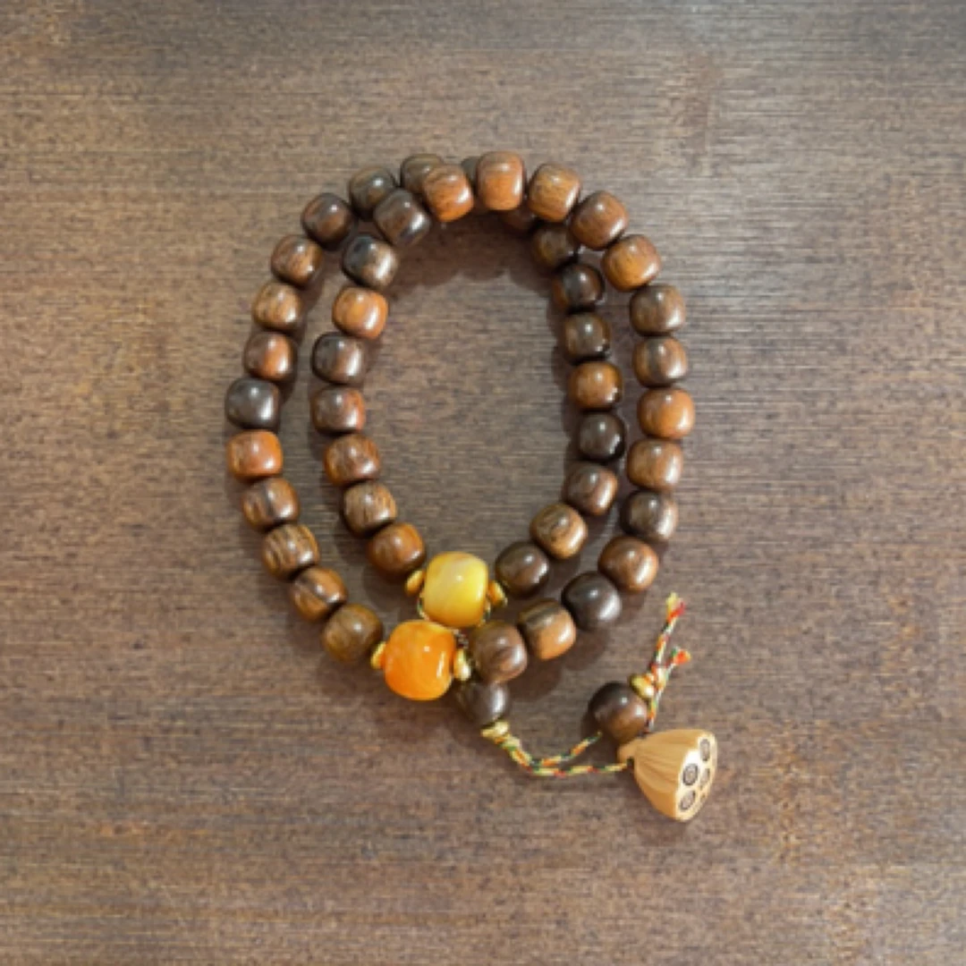 黄花梨精品双圈手串-2（无礼盒）