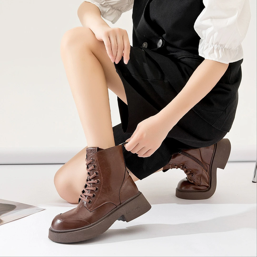 西部牛仔风.网红复古爆款炸街百搭马丁靴 89023