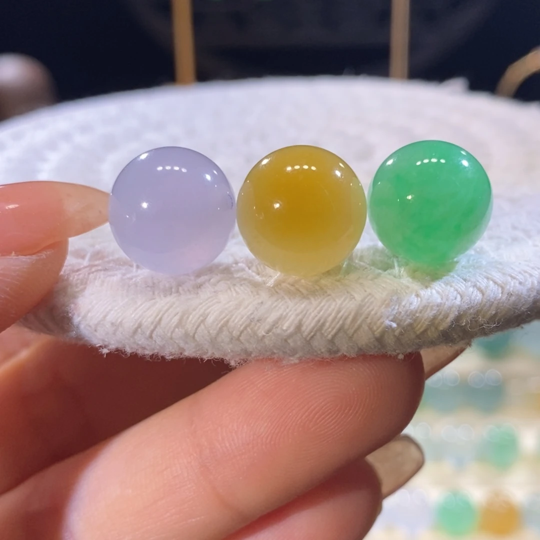翡翠未镶嵌吊坠(不含链)翡翠三彩福禄寿圆珠