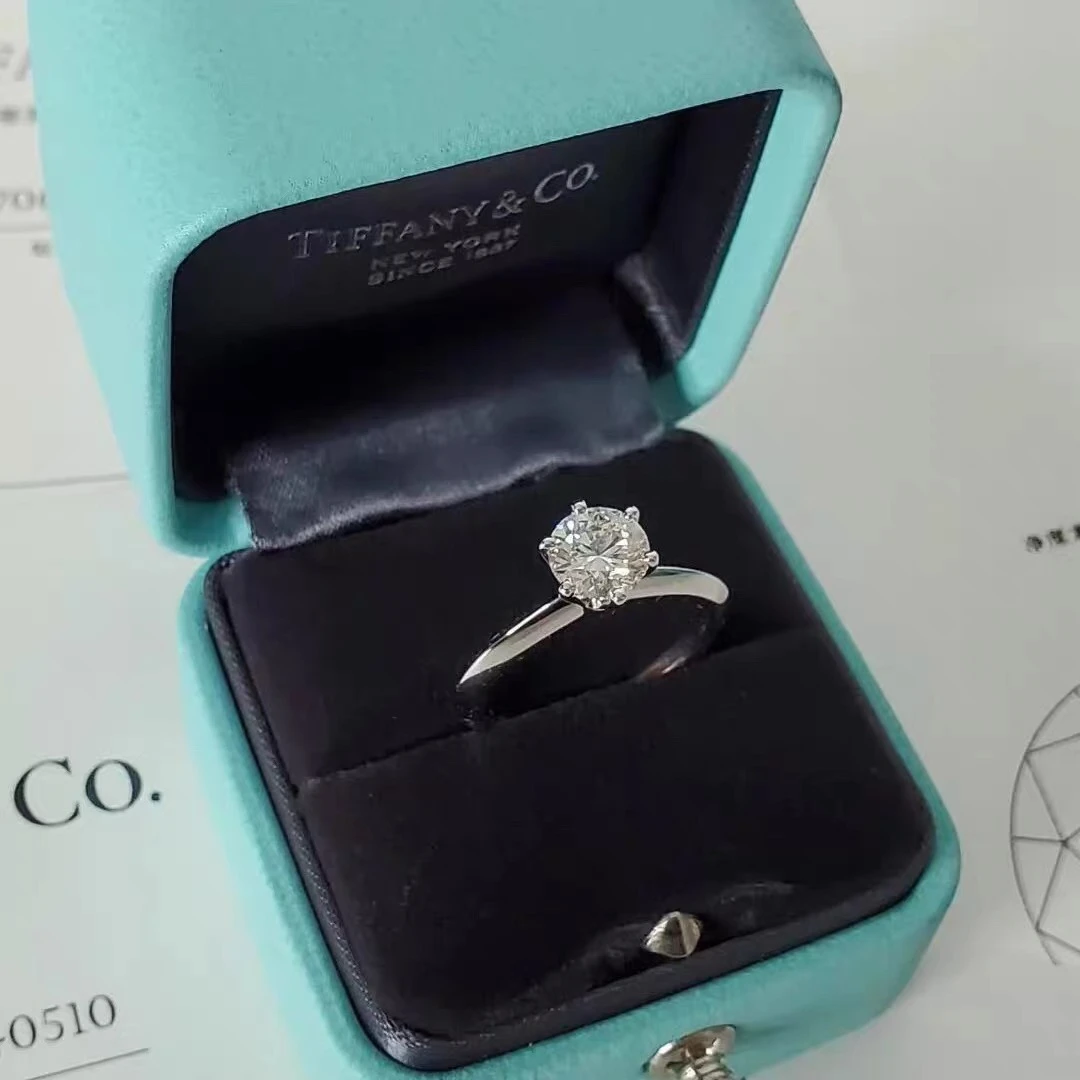 99新 Tiffany & Co./蒂芙尼 小花6珊 六爪钻戒1.03克拉l色VS1 3EX