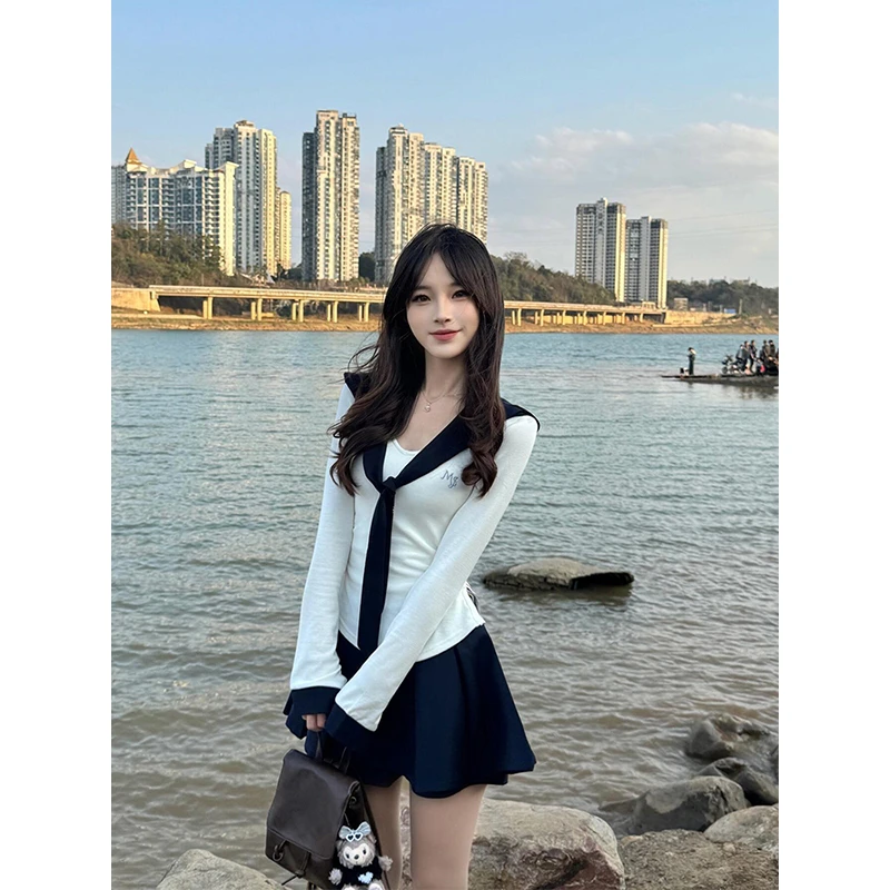 早秋穿搭jk制服套装2025初秋季新款女装miu里miu气学院风连衣裙子