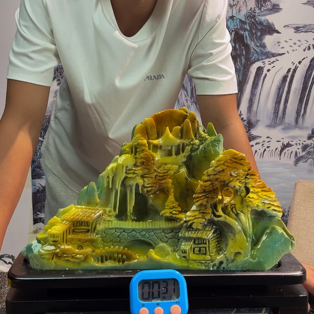 达***玉玉摆件多色带底座