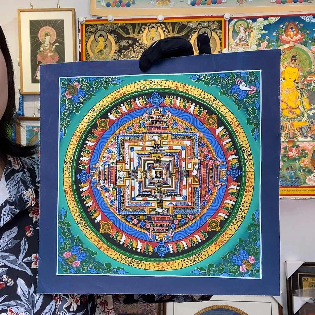 装裱画纯手绘唐卡27厘米左右坛城