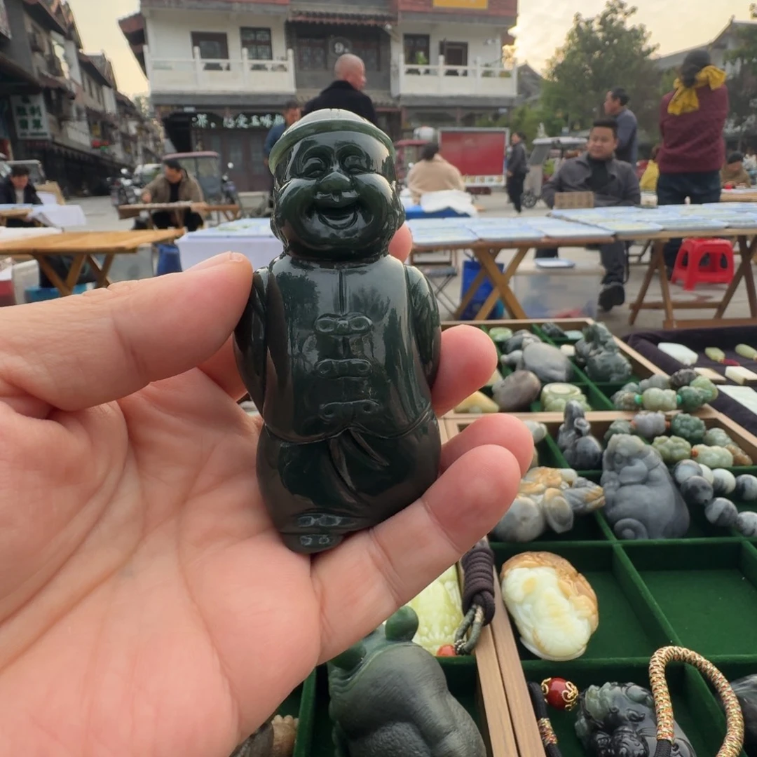 和田玉（青玉）未镶嵌吊坠(不含链)和田玉且末料财主