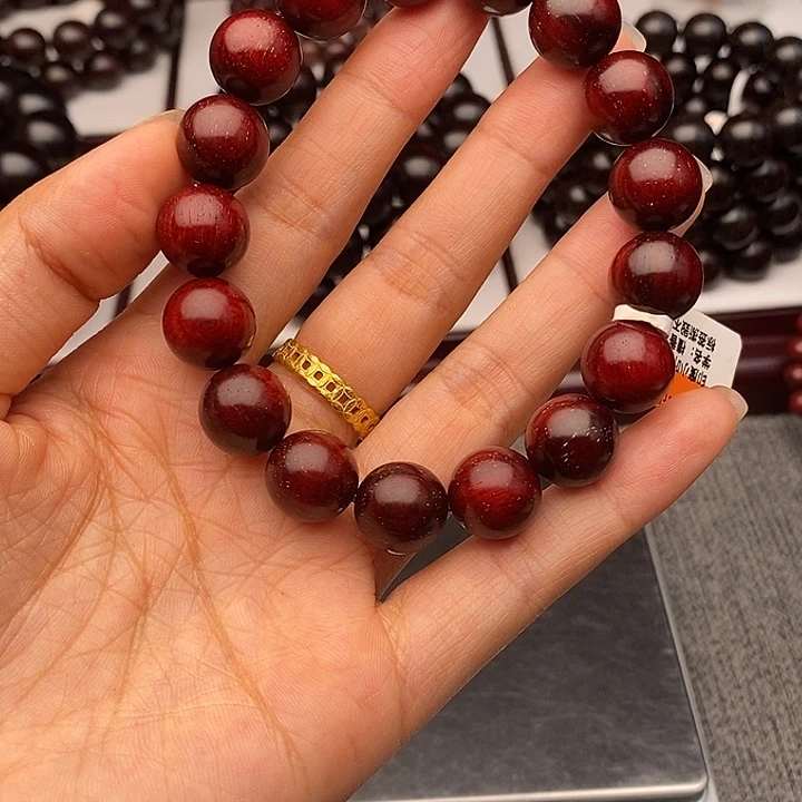 花***面手串/手链小叶紫檀1.2原汁原味龙鳞底金星