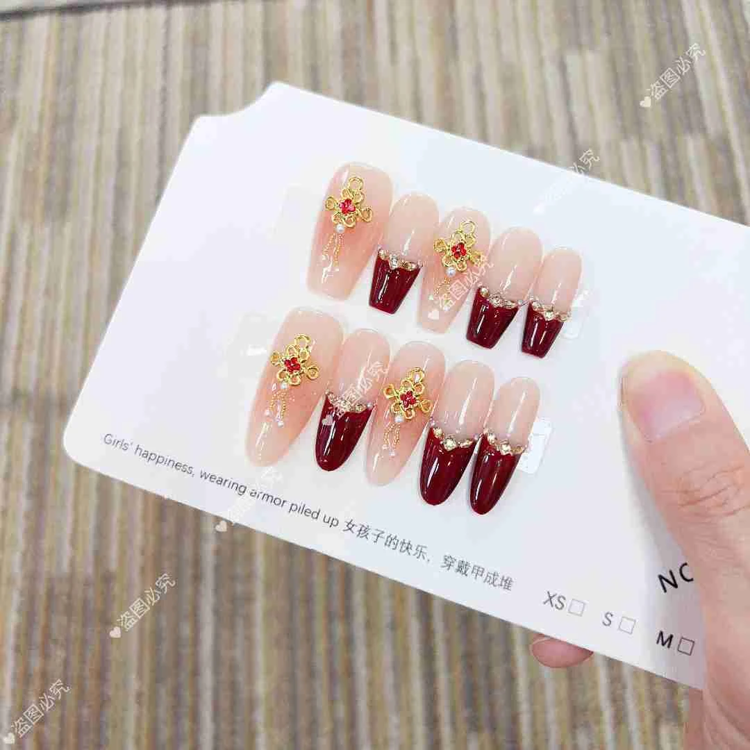 【中国结】纯手工穿戴甲光疗美甲可拆卸甲片10片