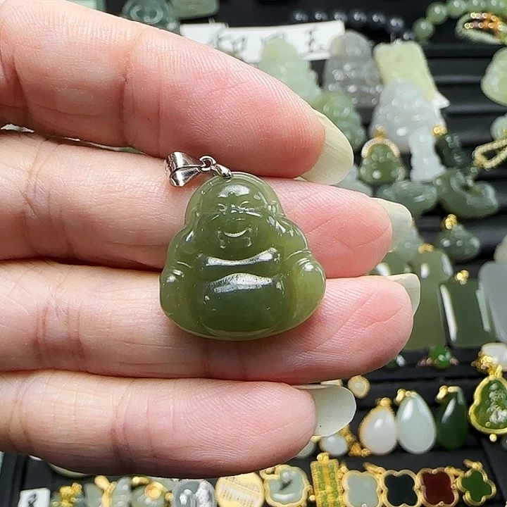 颈饰银S925镶嵌和田玉