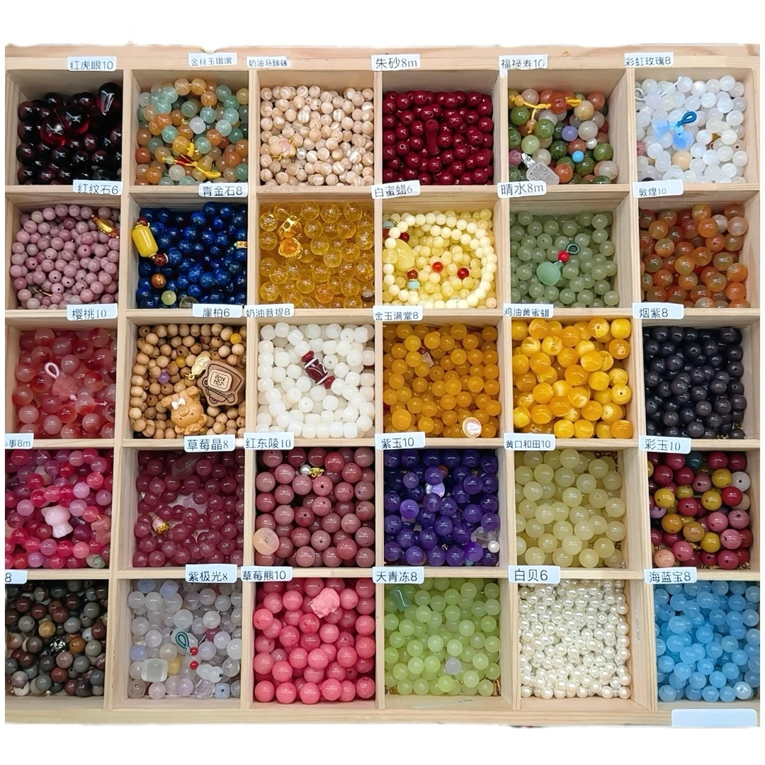 天然水晶玛瑙玉石（散珠diy）手工串珠多样性发一