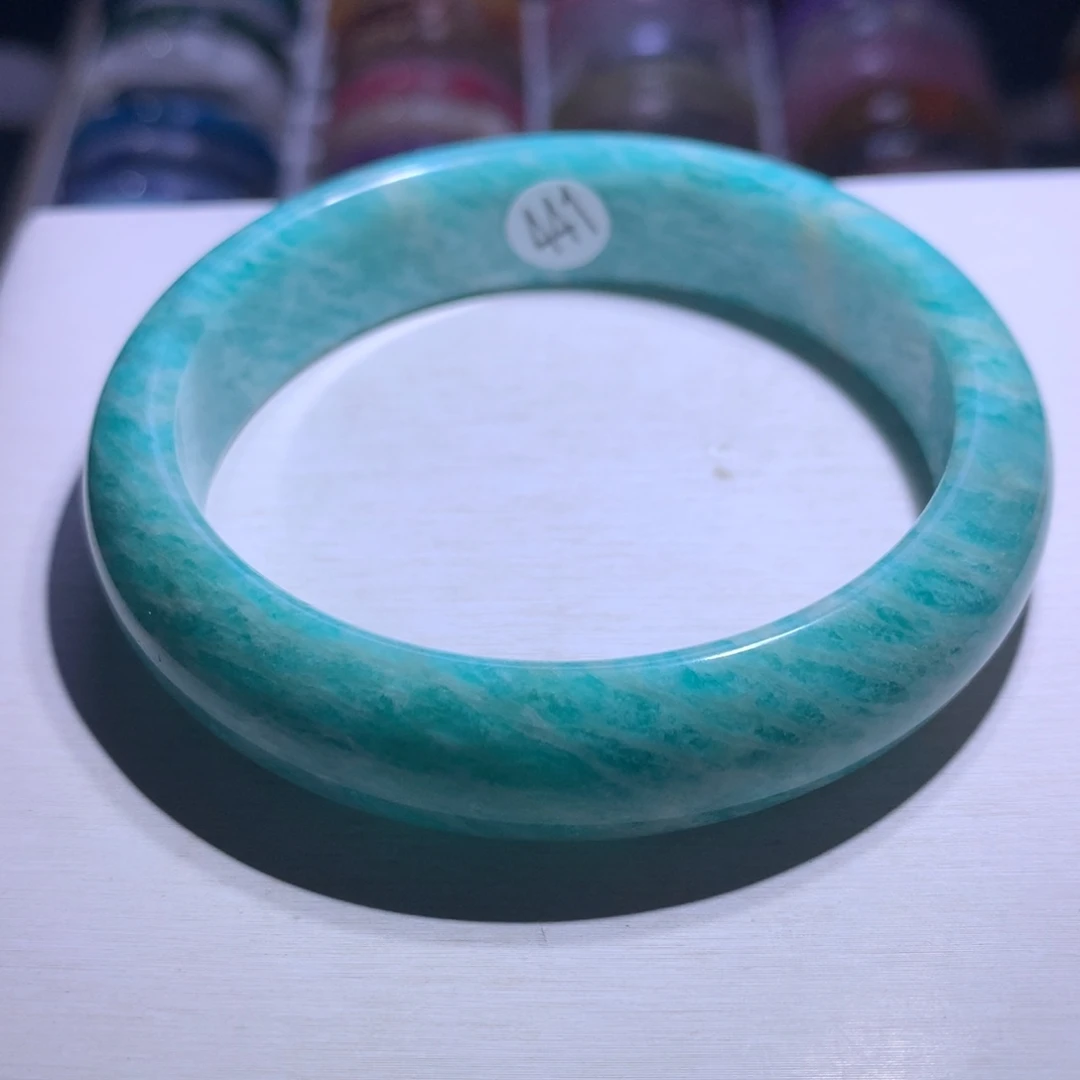 水晶银S925镶嵌手镯天河石63圈441