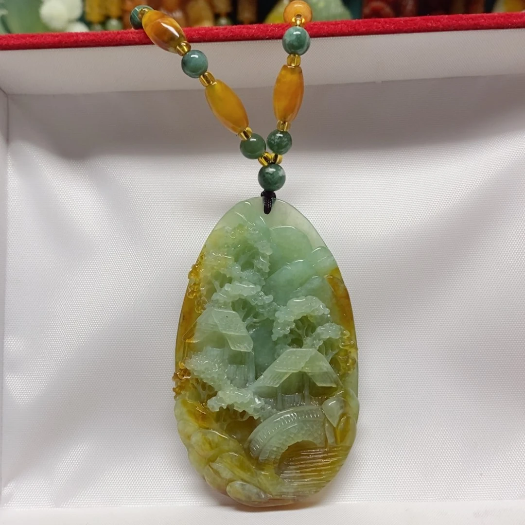 岫玉吊坠(赠链)未镶嵌╭****╯