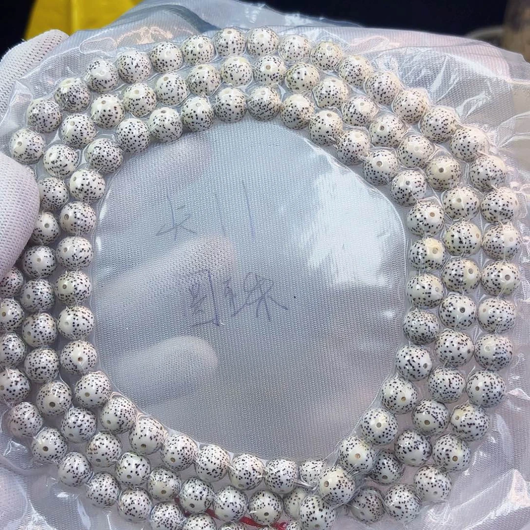 星月菩提手串卡11圆珠原白