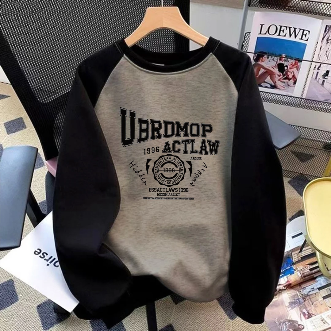 拼接卫衣新款美式男时尚男女秋冬季设计感宽松慵懒风潮牌上衣