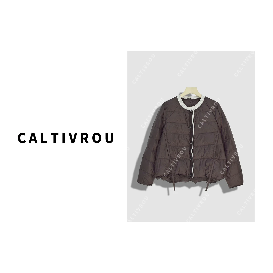 【蕊蕊】极简简约圆领宽松百搭羽绒服-Y20051