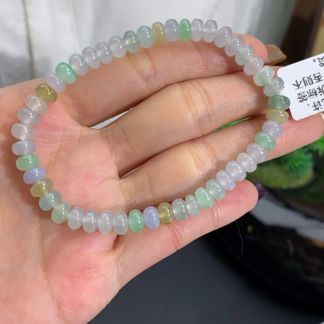 未镶嵌手链翡翠卡5.8冰胶多宝鼓珠手串