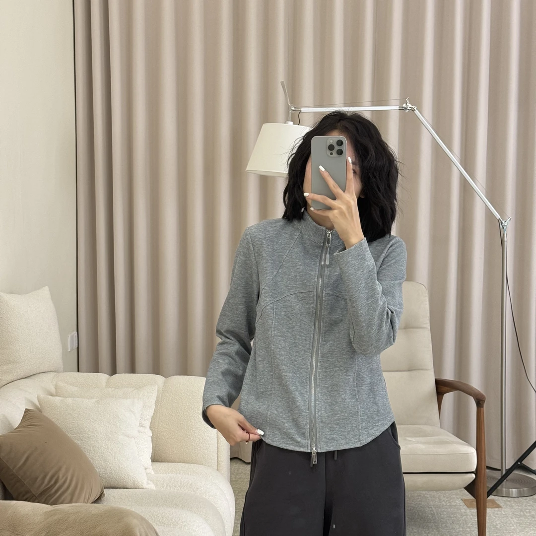 喜樂   2025立领纯色拉链衫春季新款时尚百搭休闲柔软长袖女士T恤