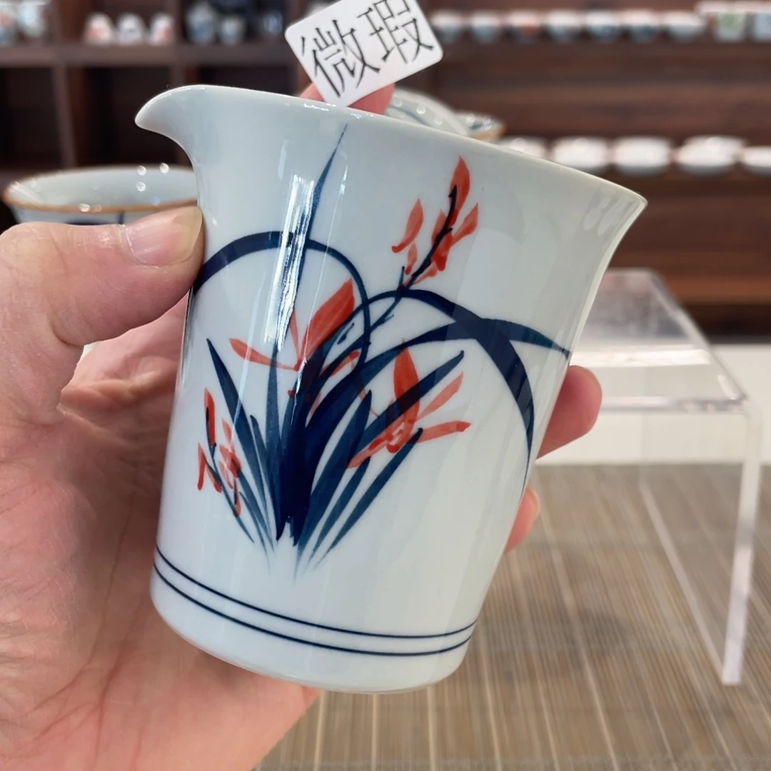 釉下手绘茶具微瑕