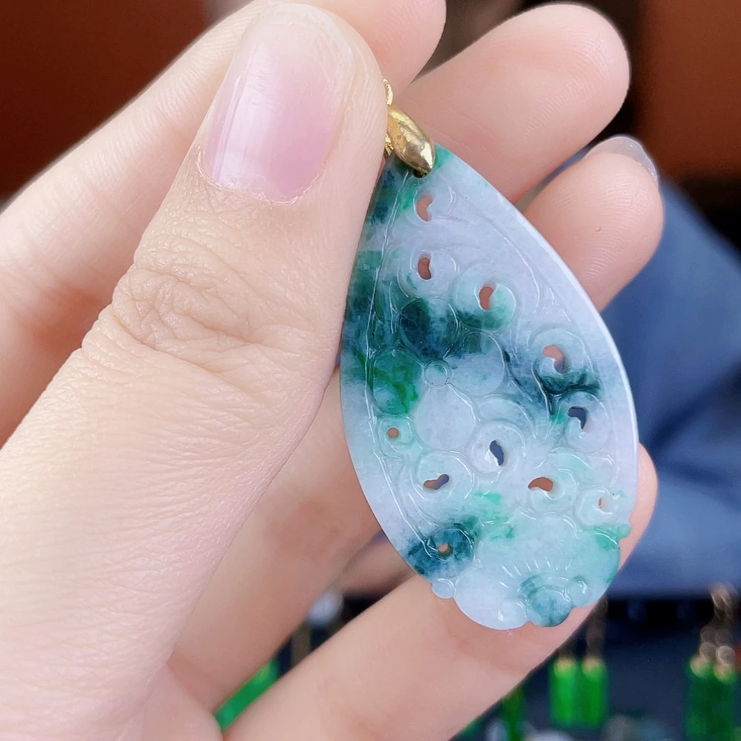 翡翠未镶嵌耳饰饰品