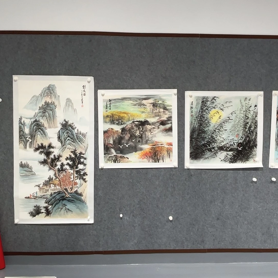 沧***月国画山水 3张 郭亚军