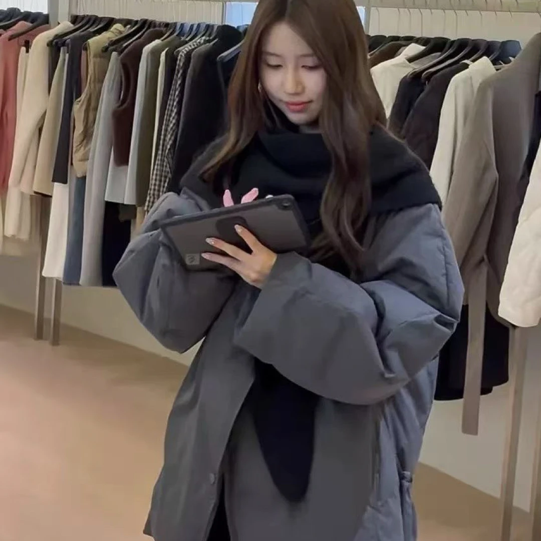 韩系小个子设计感羽绒服 新款潮流休闲宽松羽绒服