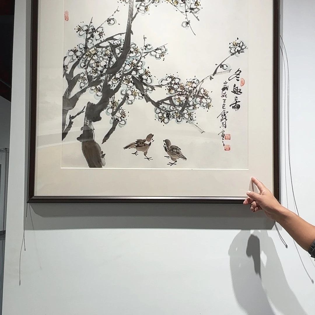 国画冬趣图 4尺斗方不带框
