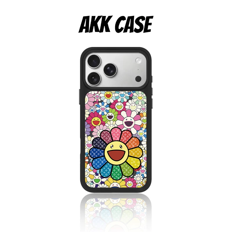 AKK彩虹太阳花韩国进口磁吸二代菲林防摔手机壳适用苹果16PM15