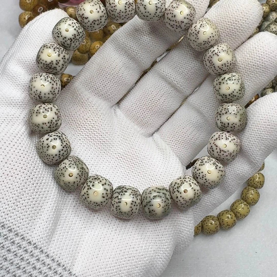 手串星月菩提11.8x10.9青花瓷丹凤眼石玉