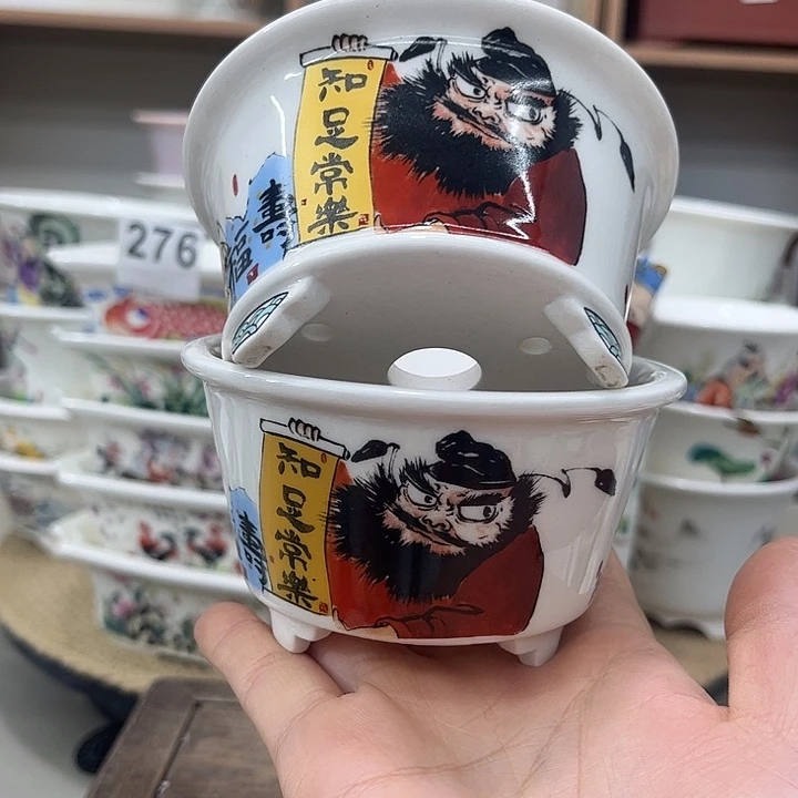 诚***金星宇高温贴画花盆2只