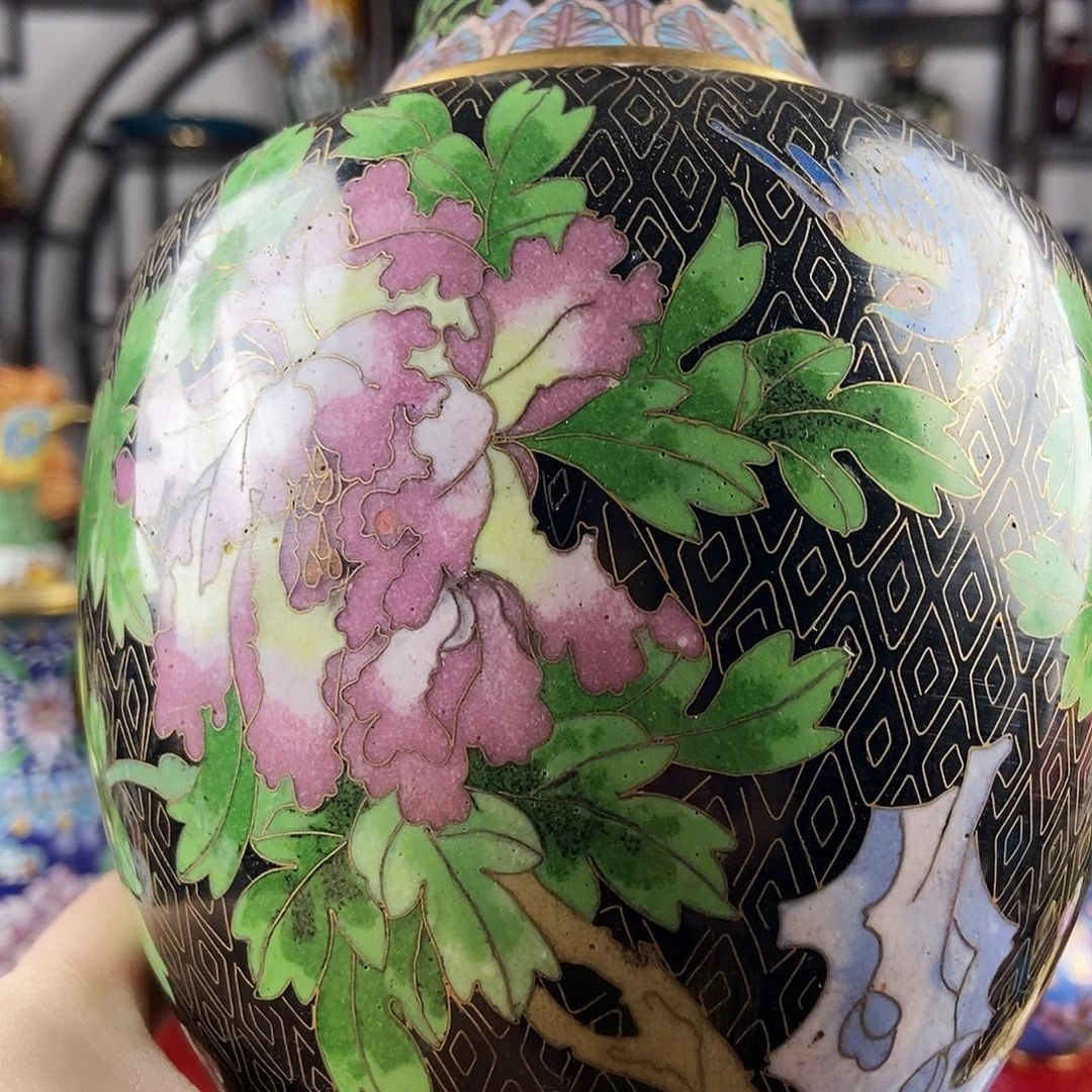 浅***然铜景泰蓝瓶子一个