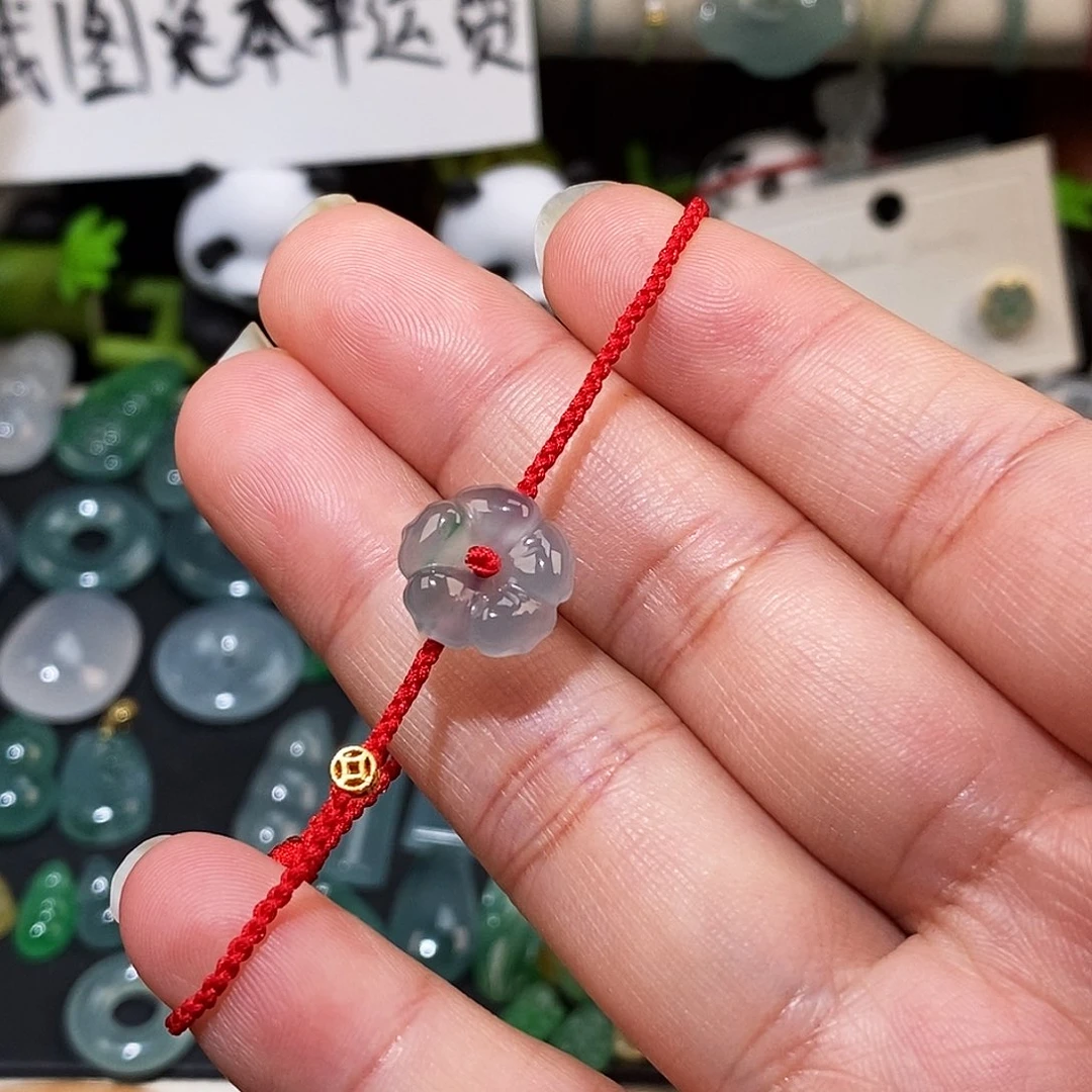 翡翠未镶嵌颈饰大花手绳15