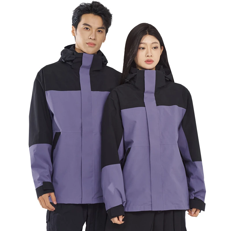 2025新款户外压胶冲锋衣男女同款两件套三合一防风防水透气登山服